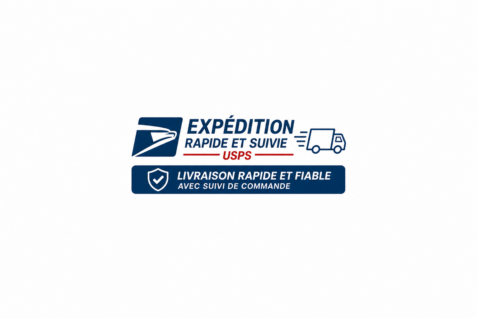 👉 Texte utilisé : EXPÉDITION RAPIDE ET SUIVIE – USPS