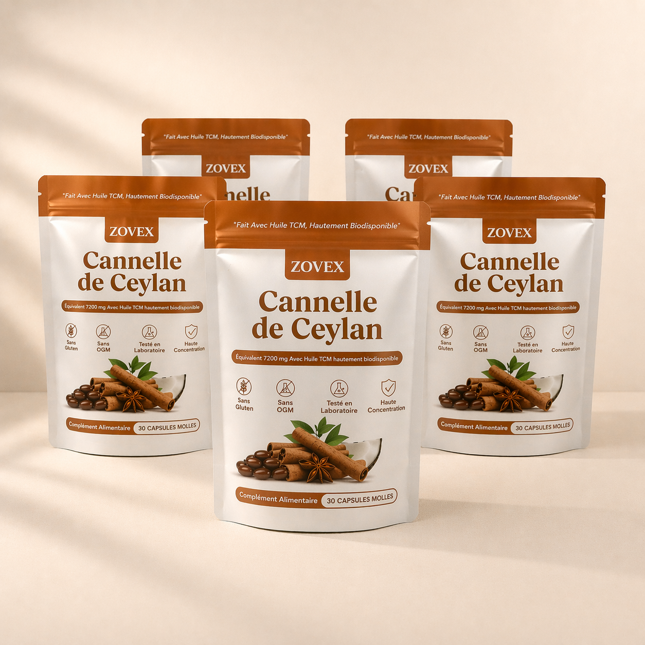 Cannelle de Ceylan 7200 mg équivalent avec huile MCT